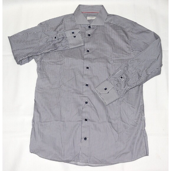 ETON Slim Fit Men's Long Sleeve Button Up Striped Dress Shirt Size Large 43/17 - Picture 1 of 7